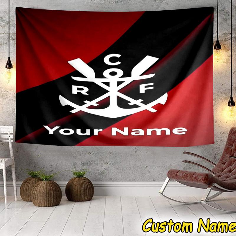 Custom Name FLAMENGO Shield Emblem Tapestry Room Decoration Wall Hanging for Living Room Bedroom, dormitory, Birthday and Christmas gifts