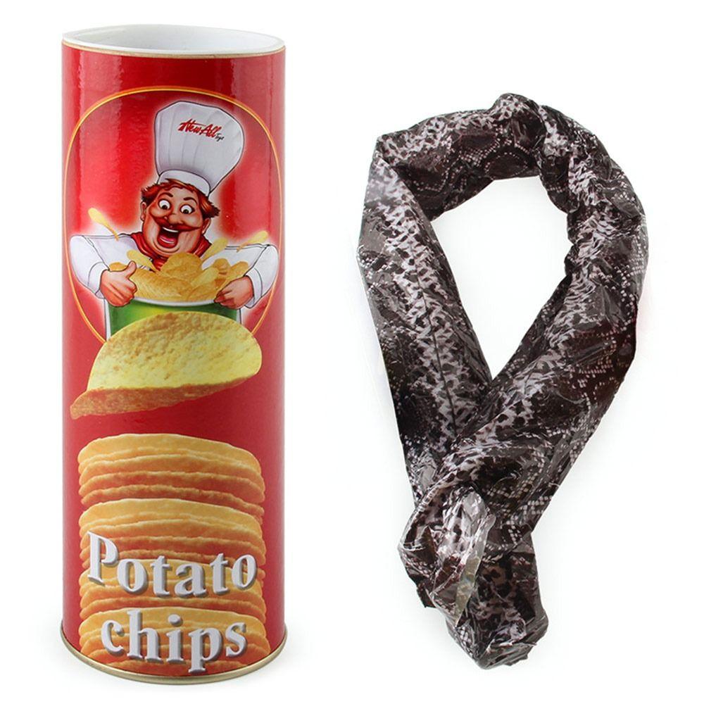 Fun Toys April's Fool Day Snake Tricks Chips Cans Snake Novelty Funny Toy Magic Potato Chips Cans