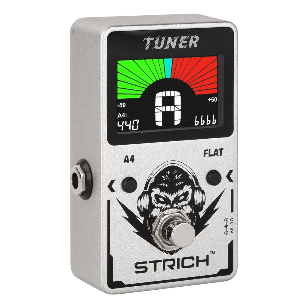 STRICH Tuner Гитарная педаль Precision Chromatic Drop Tuning A4 True Bypass Цветной дисплей для электрогитары/баса 430-450 Гц