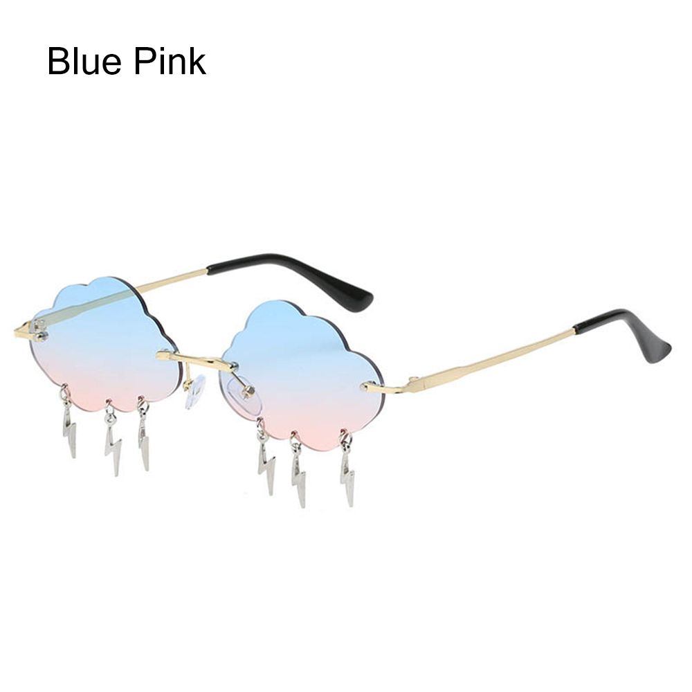 Clouds Lightning Sunglasses for Women 90s Sun Glasses Rimless Sunglasses Disco Party Funny Glasses Colorful Retro Sunglasses