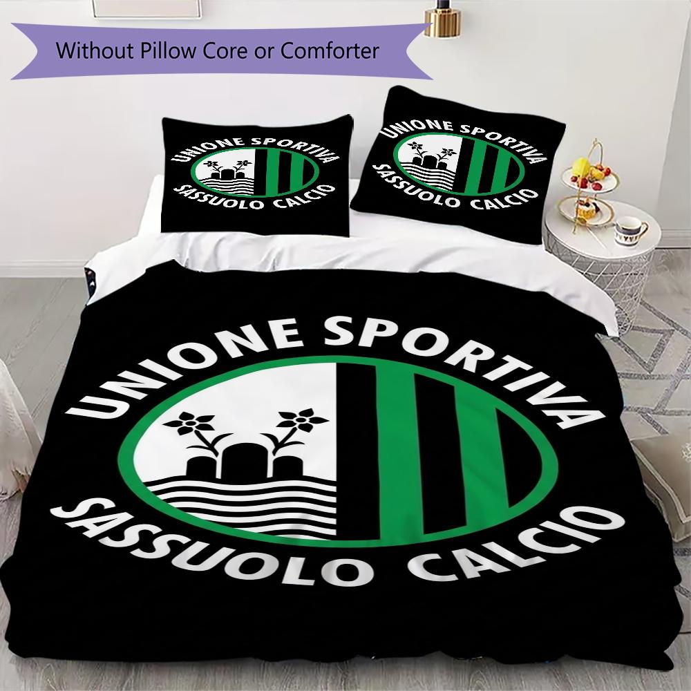U.S. Sassuolo Calcio Pattern Bedding uilt Set uilt Cover Pillowcase Home Decoration Birthday Gift (1 * duvet cover + 2 * pillowcase without core)