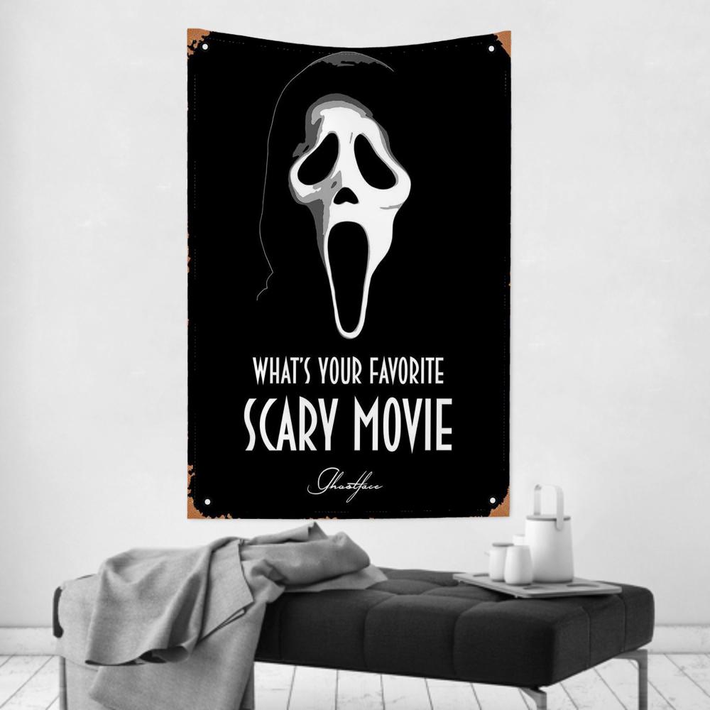 Американский Триллер Саспенс Фильм SScream Гобелен Декор Комнаты Настенная Ткань Вечеринка Подвесной Фон Декор Комнаты Детская Комната