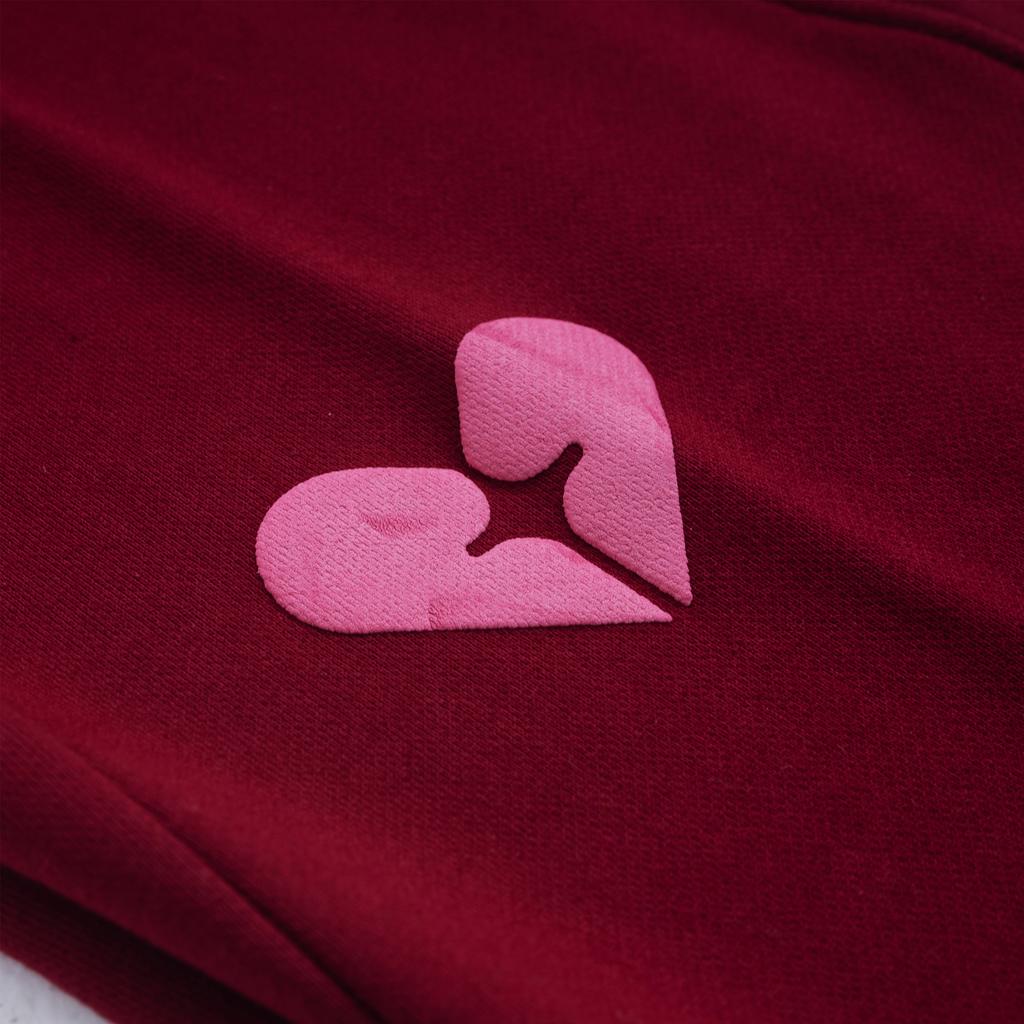 Hetelo Оригинальные утепленные спортивные штаны_Бордовый