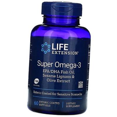 Супер Омега 3 с энтеросолюбильным покрытием, Super Omega-3 Enteric Coated, 60гелкапс (67346004)