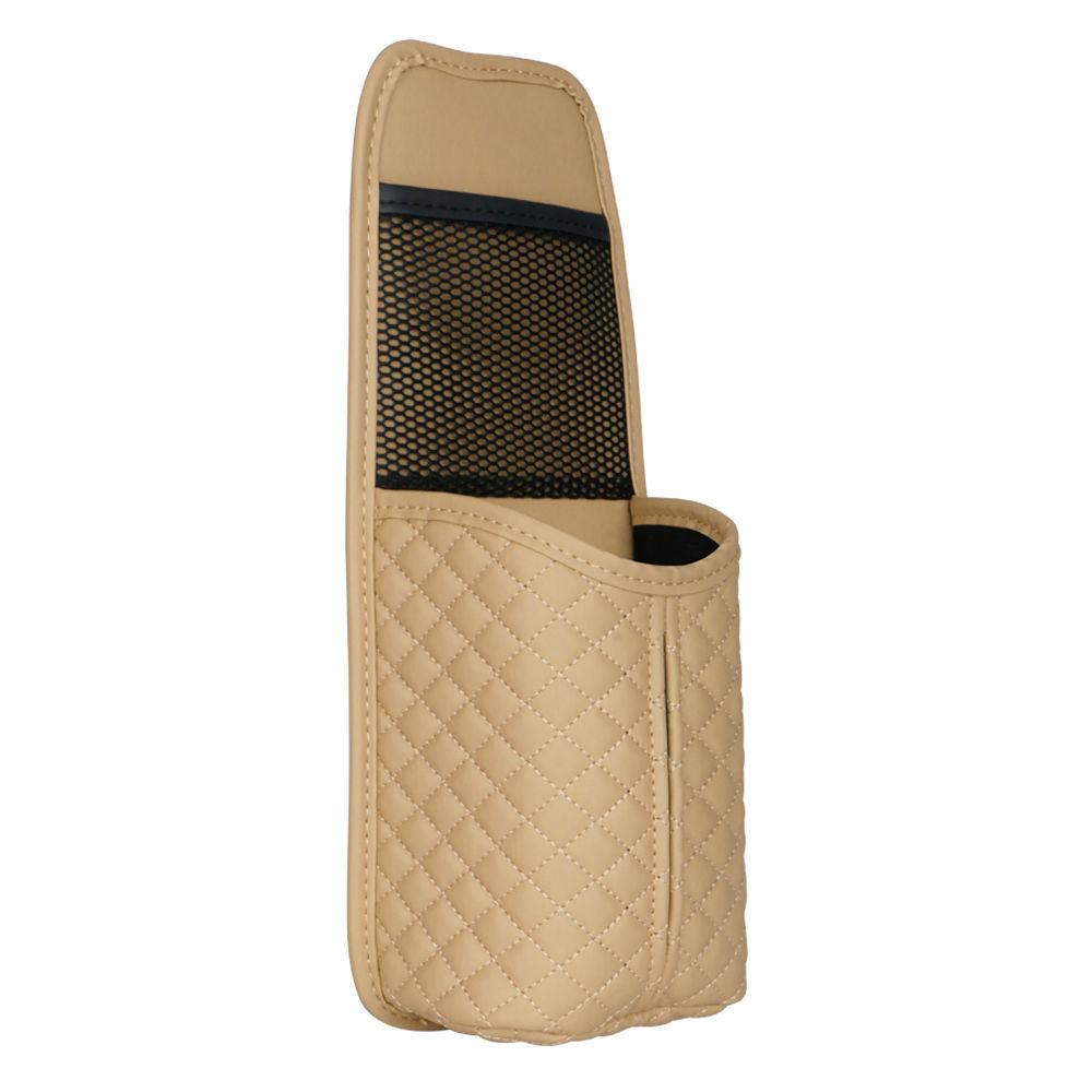 Car Seat Side Hanging Storage Organizer Leather Auto Cup Tissue Box Glass Phone Holder Driving Chair Side Paper Towel Pocket Bag