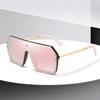Oversized Square Sunglasses Women 2025 One Piece Lens Big Frame Sun Glasses For Man UV400 Silver Mirror