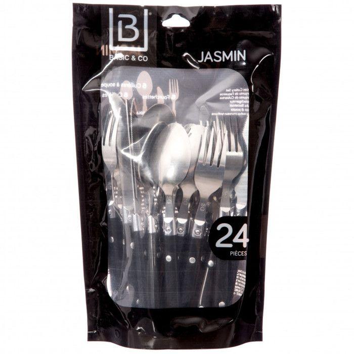 Ménagère 24 pièces "Jasmin" Secret de gourmet - Rouge