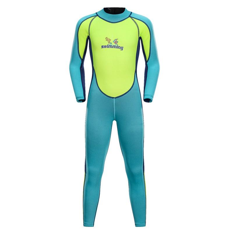 Kids 2mm Neoprene Wetsuit Long Sleeve Snorkeling Suit Boys Girls Swimming Diving Water Sports