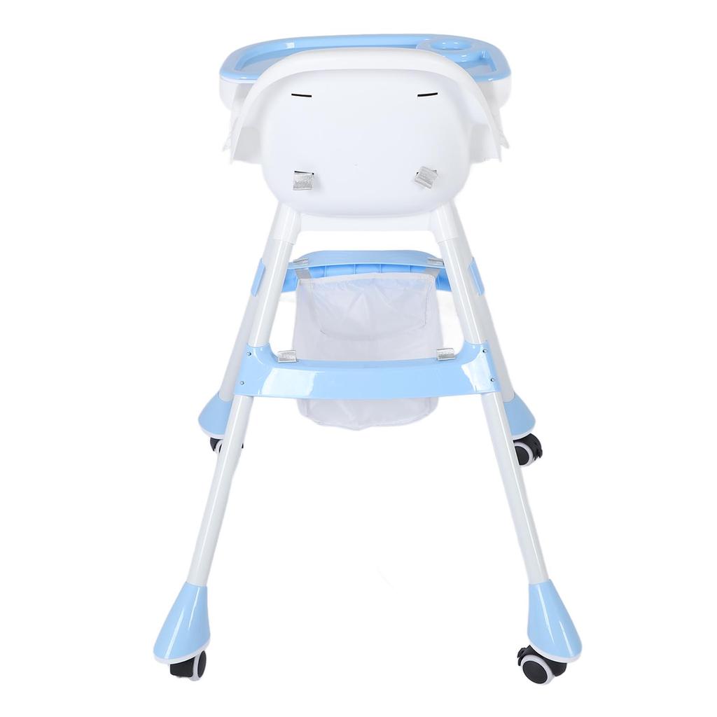 Складной детский стульчик с двойным подносом, бесшумные колеса, регулируемая высота для кормления, экономящая место
