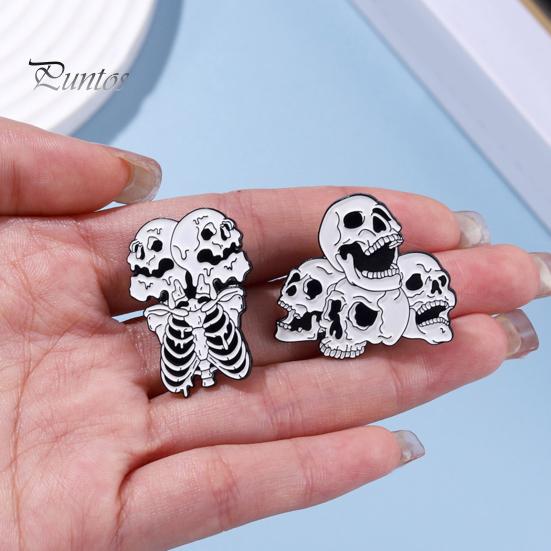 Брошь с черепом в стиле хип-хоп, панк, страшный, забавный, индивидуальный подарок, крутая женская и мужская одежда, сумка, булавка с лацканами, модные украшения