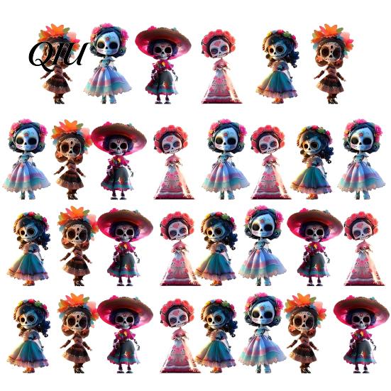 Wide-brimmed Hat Skeleton Decor Day of The Dead Hanging Decoration, 2D Flat Wooden Undead Themed Ornament with Dress for Tree Mexican