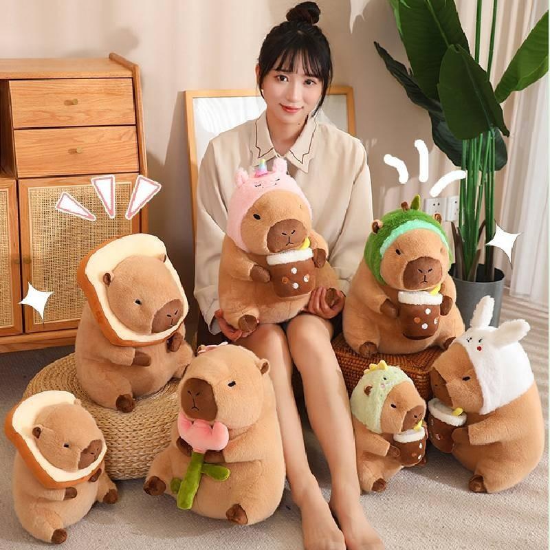 Cute Flower Hug Capybara Plush Doll Soft And Snuggly Stuffed Animal Toy Ideal For Girly Sleepovers 40cm