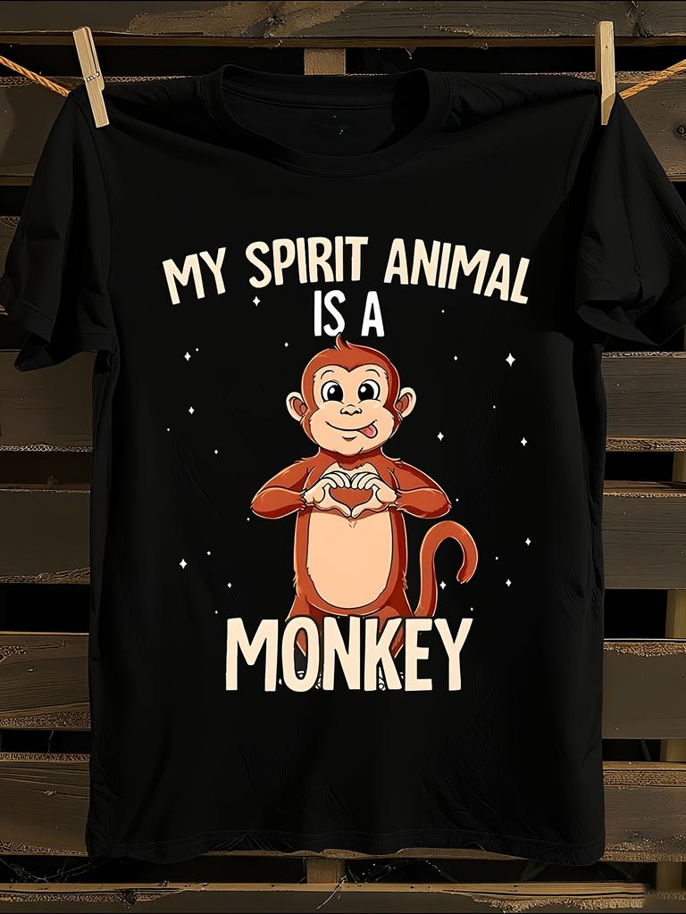 Funny "My Spirit Animal Is A Monkey" Graphic Tshirt