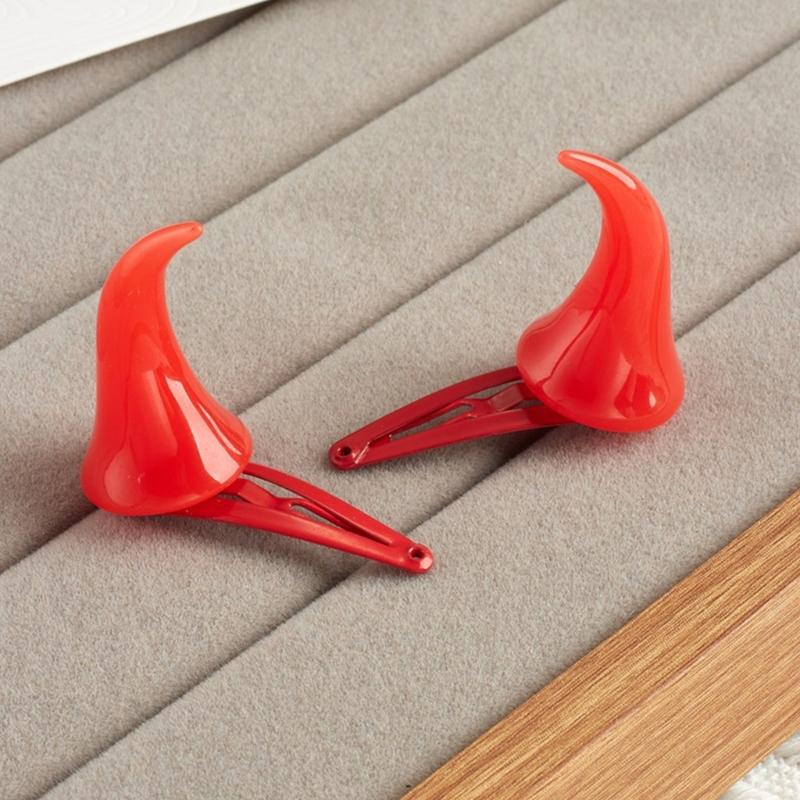 Заколка для волос в виде дьявольских рожек Хэллоуин Косплей Костюм Головной убор Аксессуар Вечеринка Нарядные реквизиты Заколки для волос в виде дьявольских рожек Заколка для волос