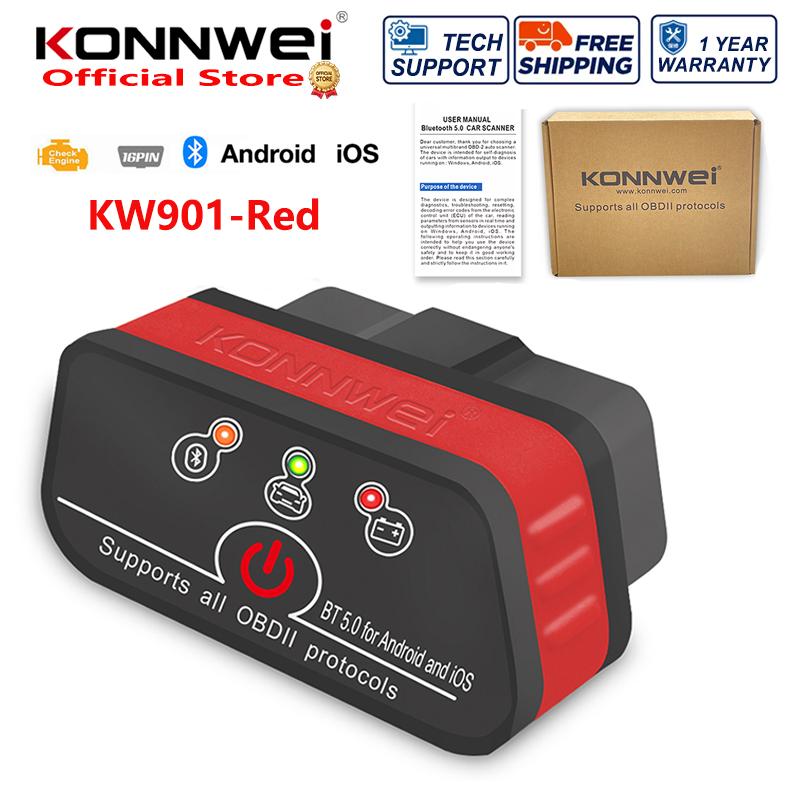 2026 KONNWEI KW901 ELM 327 Obd2 V1.5 Bluetooth 5.0 Car OBD2 Scanner Android/IOS Car Diagnostic Tool Code Reader pk Vgate ICAR2