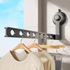 Space Aluminum Suction Cup Clothes Drying Rack Wall-mounted Retractable Laundry Rack  Indoor