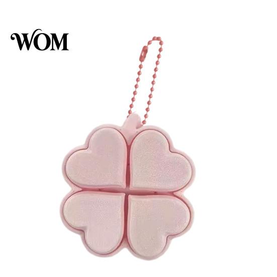 Clover Bag Pendant Four-Leaf Clicker Keychain, 3D Printed Leaf Push Toy with Ball Chain Chain, Stress Relief Finger Toy, Decorative Accessory