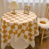 Chessboard Plaid Tablecloth Girl Heart Light Luxury High Sense Coffee Table Cover Student Dormitory Desk Makeup Tablecloth