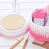 1PC DIY Blank Basket Base Crochet Wooden Unfinished Round Cross Stitch Crafts Basket Bottom Carved