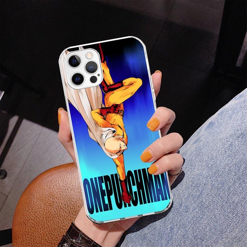 Чехол для телефона с аниме One-Punch Man для iPhone 17 Air 16 Pro Max 16E 15 + 14 Plus 11 12 13 Mini 7 8 SE Подарок Печатная крышка Fundas 17 Air