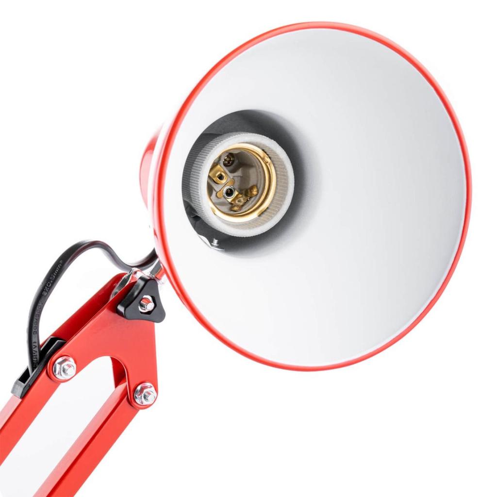 Tobi E27 Red Drafting Table Lamp With Tabletop Holder