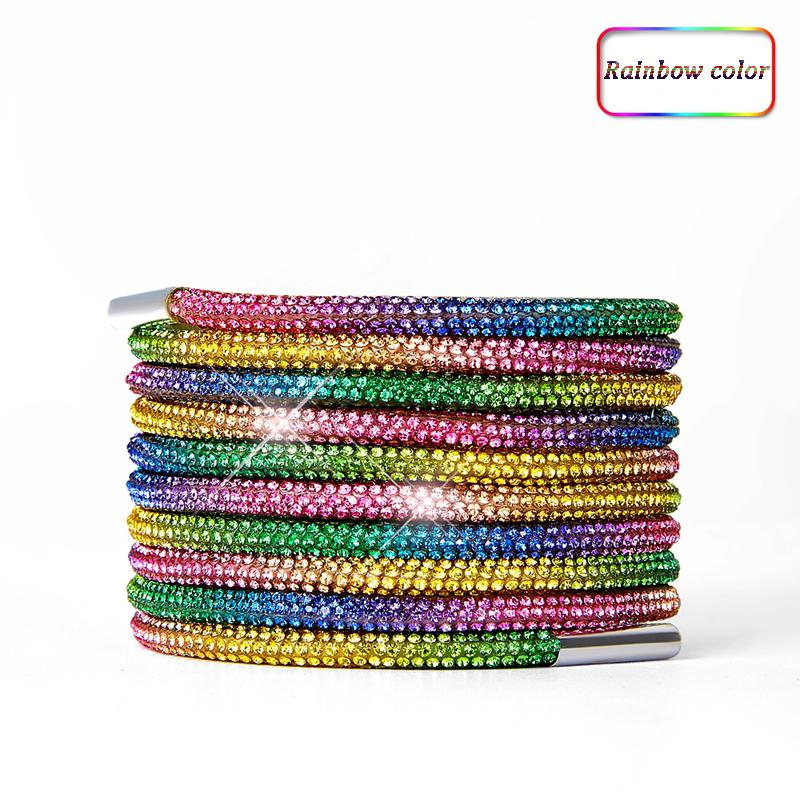 1PCS Rhinestone Shoe Laces Crystal Glitter Rope Bling Shiny Round Shoelaces For Sneakers100/120/140/160CM
