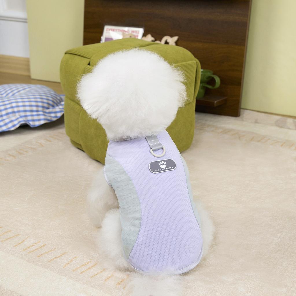 Spring and summer thin dog clothes cold silk cool vest mesh breathable pet summer cool clothes new