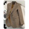 Women Autumn Winter Suit Jacket Word Pattern Blazer Coat Female Temperament Cool Design Unique Ladies Tops