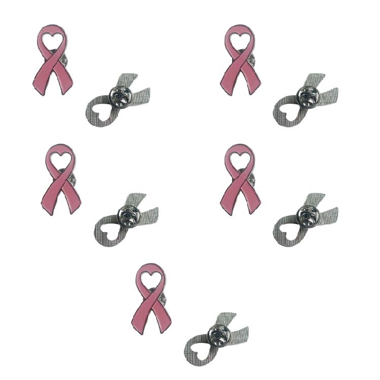 Breast Cancers Awareness Pins Small Ribbon Lapel Pins Metal Brooch Hope Ribbon Pins Gift for Girls Women Men Clothes