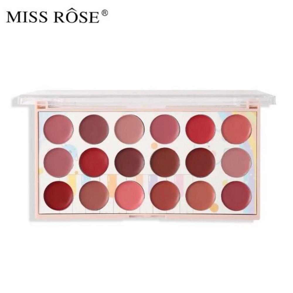 Miss Rose Beauty Natural Nude Moisturizing Non-Stick Cup Lipstick Palette Long Lasting Waterproof Matte Set 18 Colors, MISS ROSE7301-006, 1 Piece