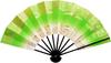 Dance Fan for the Four Tenchikumo Black Lacquered Fan for Dancing Seasons, Sunako, 9.5 Inches, Bone, Box, (Young Grass)