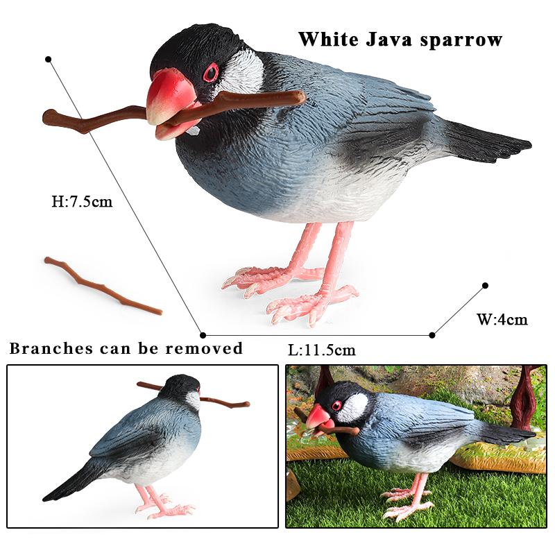Oenux Садовые фигурки птиц Белая сова Тукан Птицы-носороги Модель Животные ПВХ Фигурки Коллекция Игрушки для детей Подарок на день рождения
