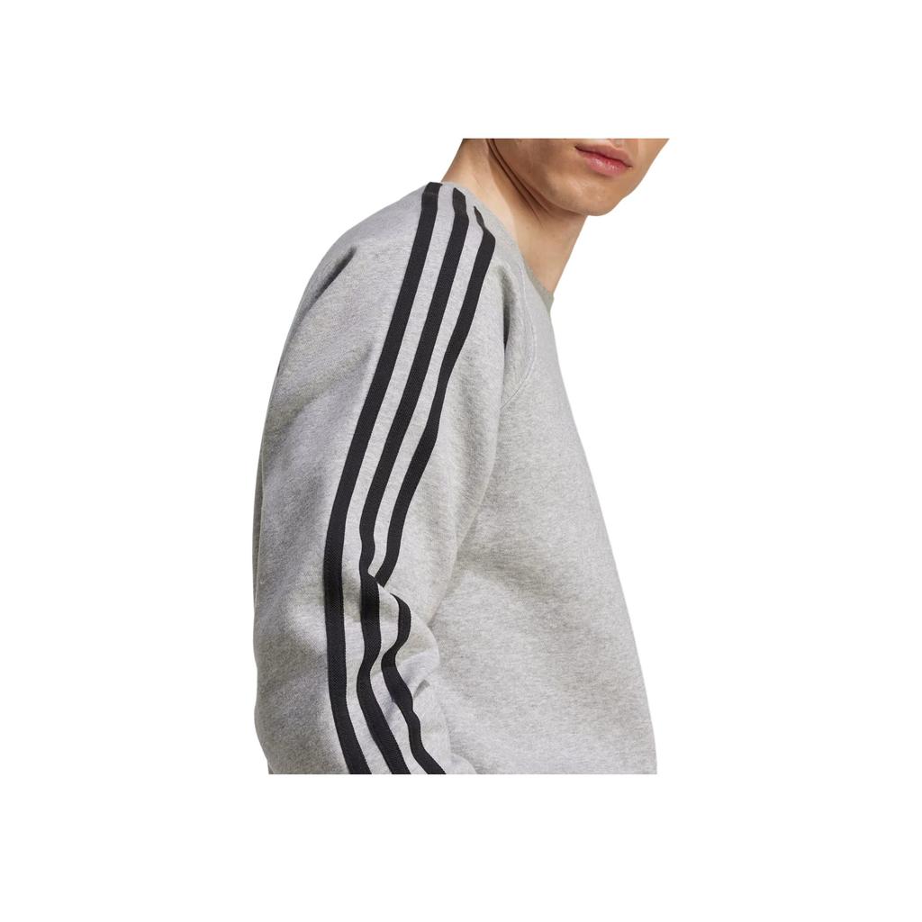 adidas Оригинальный свитшот с длинным рукавом и полосатым узором Мужские топы Серый JY1379