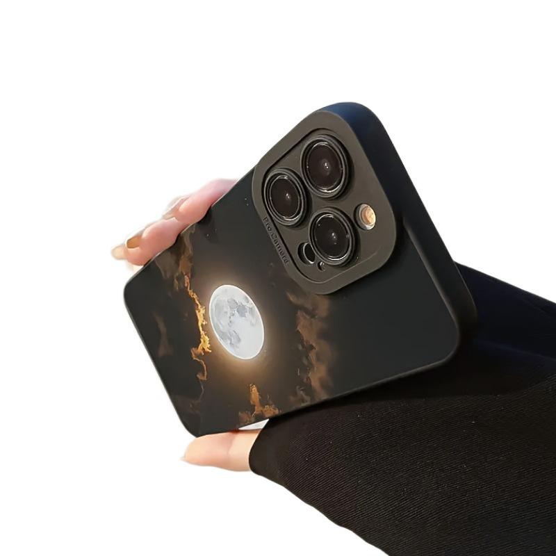 Универсальный мягкий чехол 'Луна и Облака' для iPhone 16 Pro Max до 12 Pro Max и iPhone 11