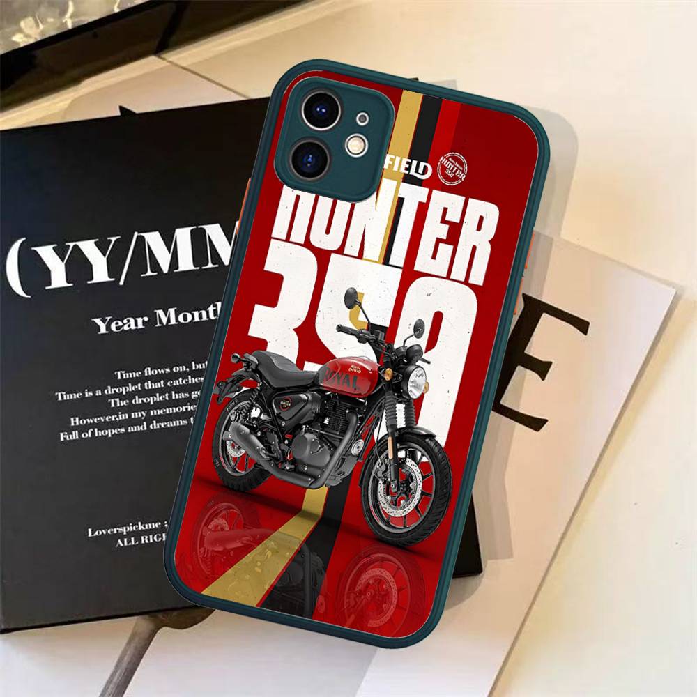R-ROYALS E-ENFIELDS Логотип Для IPhone 11 12 13 14 15 16 Pro Max Plus X XS MAX Ударопрочный Матовый Задний Чехол