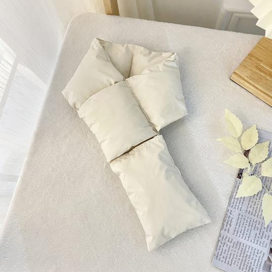 Down Scarf with Pocket Design Solid Color Waterproof Wear-Resistant Winter Versatile Scarf Daily Outdoor