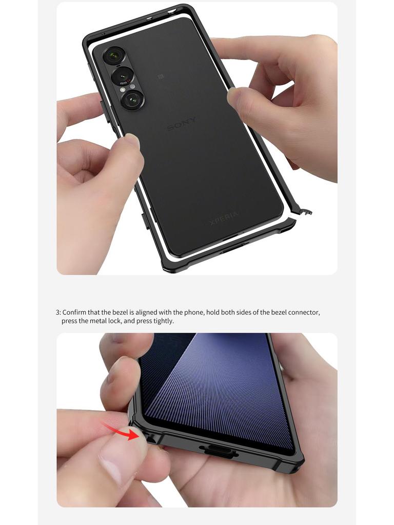 Heat-Dispersing Metal Case with Clasp for Sony Xperia 1VII/1VI - Drop-Proof Supercar Design