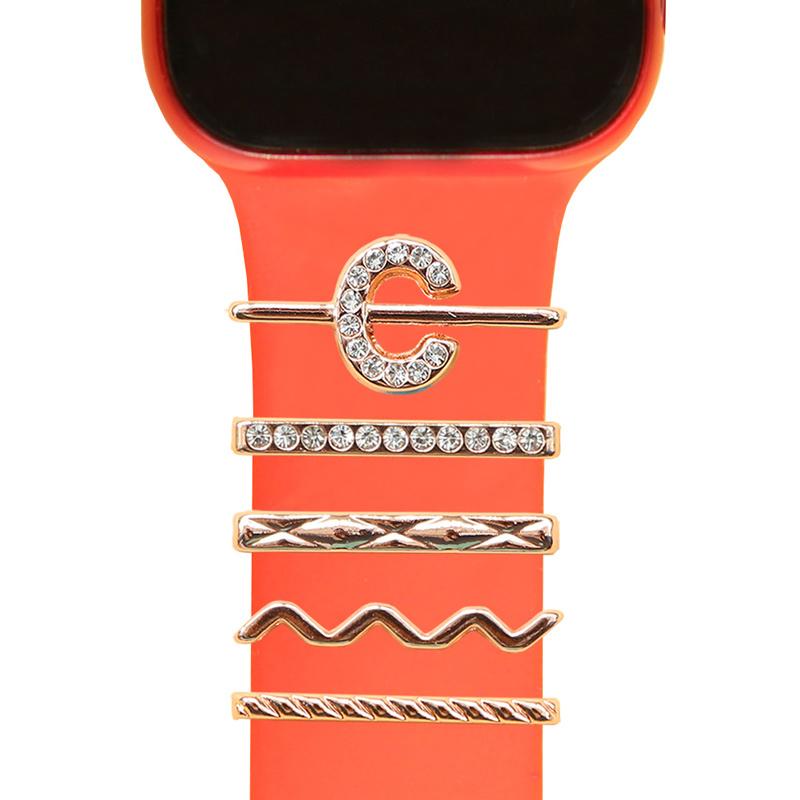 Universal Smart Watch Band Charms Metal Decorative Charms Loops Watch Strap Ornaments with Rhinestone (without Strap)