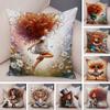 Double Print Cute Cartoon Explosive Hairstyle Cushion Cover Pillowcase Decor for Sofa Home Super Soft Plush Pillow Case