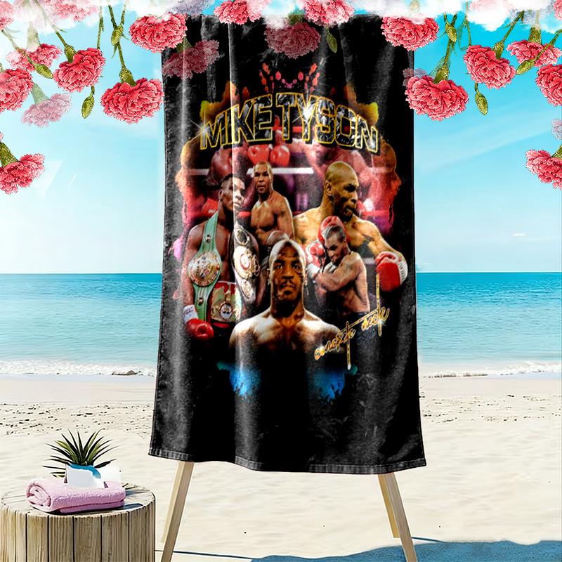 Mike Tyson: Legend beach towel Outdoor camping soft seaside swim Outdoor pool towel beach towel printing Travel and vacation towels