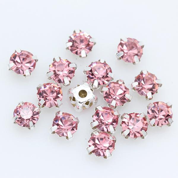 40 цветов 4 мм 100 шт./упак. стеклянные круглые пришивные стразы с серебряными когтями для украшений, свадебных платьев, одежды, поделок, отделки