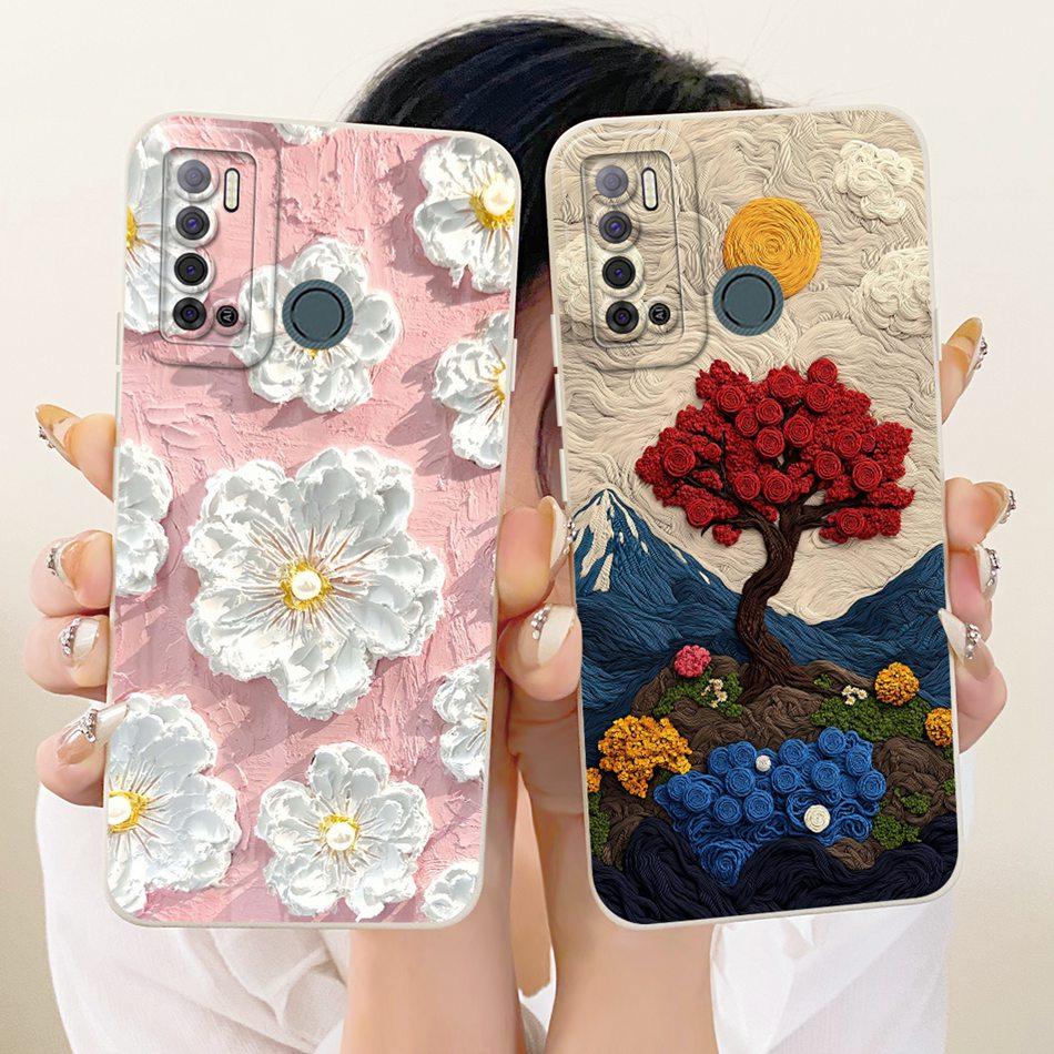 For Tecno Spark Power 2 LC8 Cute Cat Flower Cartoon Phone Case For Tecno Spark Power2 Shockproof Soft Silicone Bumpers