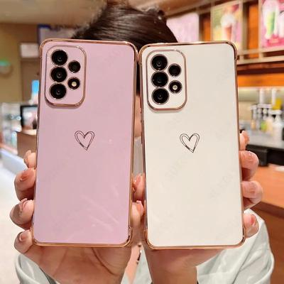 Роскошный чехол с покрытием для Samsung Galaxy A53 A52 S22 Ultra S21 S23 Plus S20 FE A13 A52S A54 A12, гальванический силиконовый мягкий чехол