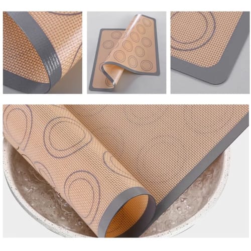 CandyKiki Washable and Reusable Macaron Sheet, Thick Silpat, Heat-Resistant, Oven/Microwave Safe, Silicone Mat, Baking Sheet, Dumarl Baking Mat, Cooki