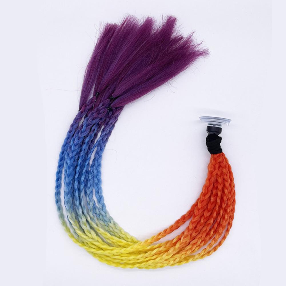 Мужской шлем, женский плетеный мотоциклетный хвост, грязный градиент, рампа для волос, панк-байкерский шлем, украшение 55 см