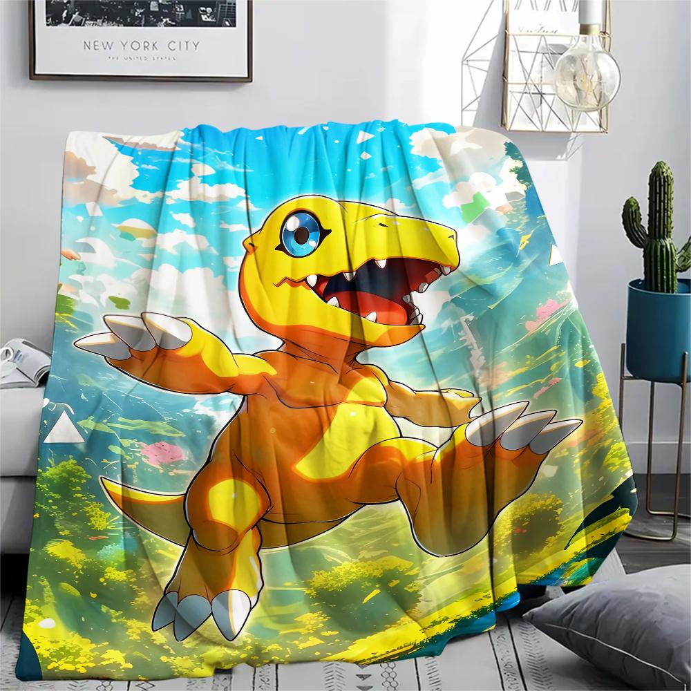 Digimon Agumon Theme Blanket, Digimon Fan Soft Throw, Ideal Gift