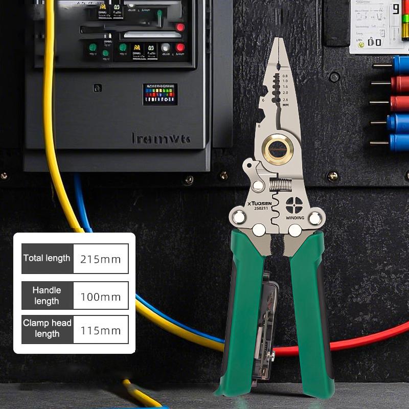 Многофункциональный стриппер для проводов с электрическим тестером, складной инструмент для резки кабеля и обжима, электрические складные плоскогубцы для резки