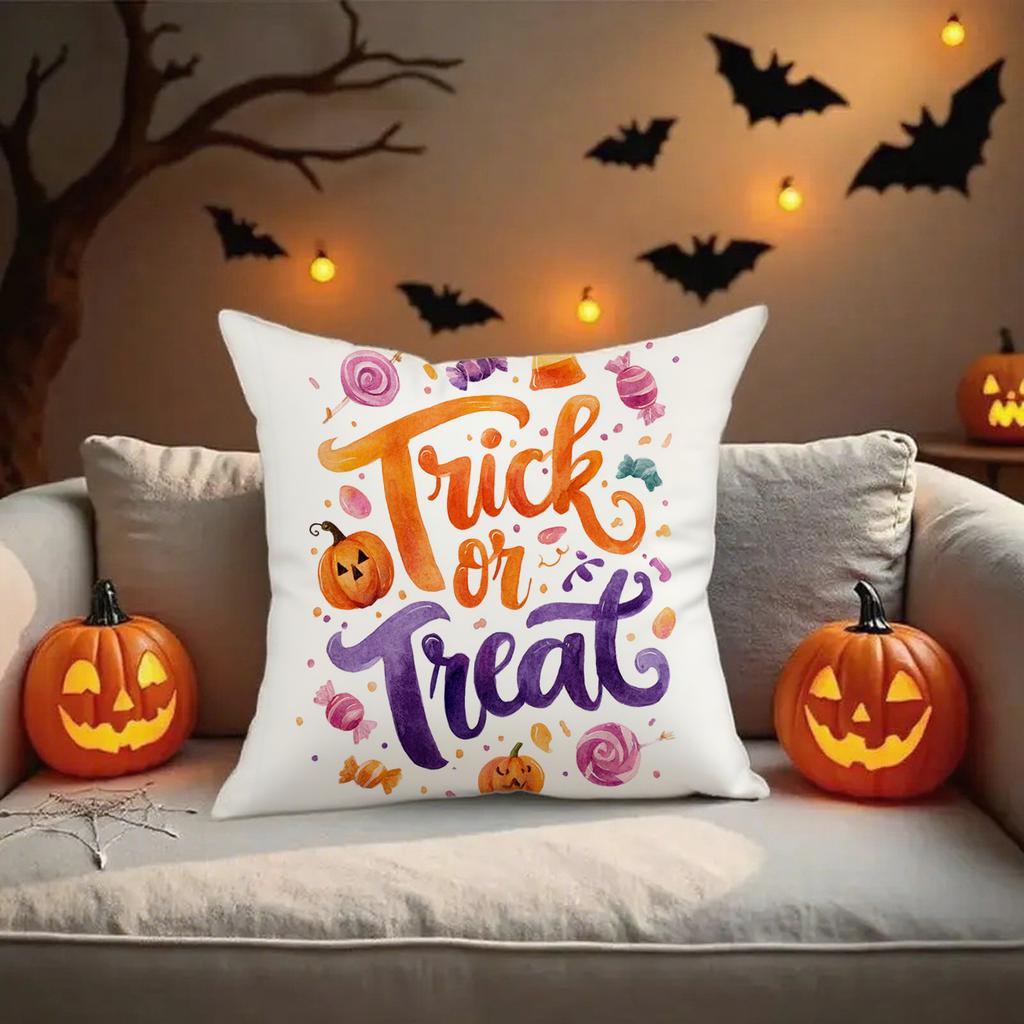 Halloween-Themed Pillowcases With Trickssuitable For Sofa Car Bedroom Decorative Cushion Cover Pillow Cover