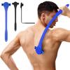2-In-1 Men Back Shaver with Silicone Long Handle Bath Shower Body Back Scrubber Hair Trimmer Ergonomic Manual Wet Dry Hair Remover Tools