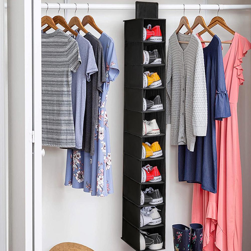 Подвесной шкаф-органайзер и хранилище 10 полок для шкафов Подвесной шкаф-органайзер Подвесные полки для обуви Джинсы Футболки
